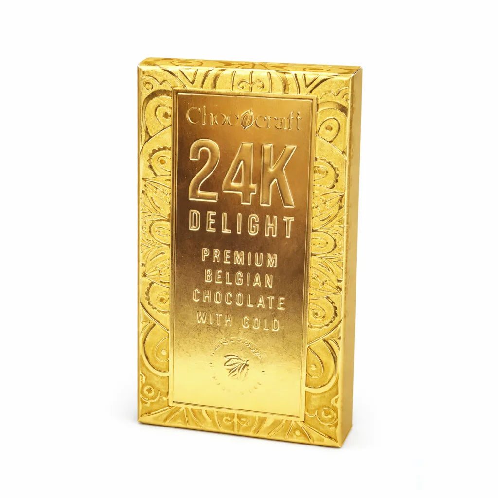 24k delight Rasberry Chocolate with gold 45g | Chococraft